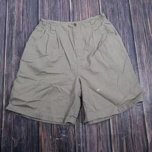 Marsh Landing Pleated Shorts Men 10 Tan Khaki Cotton Elastic Waist Outdoor